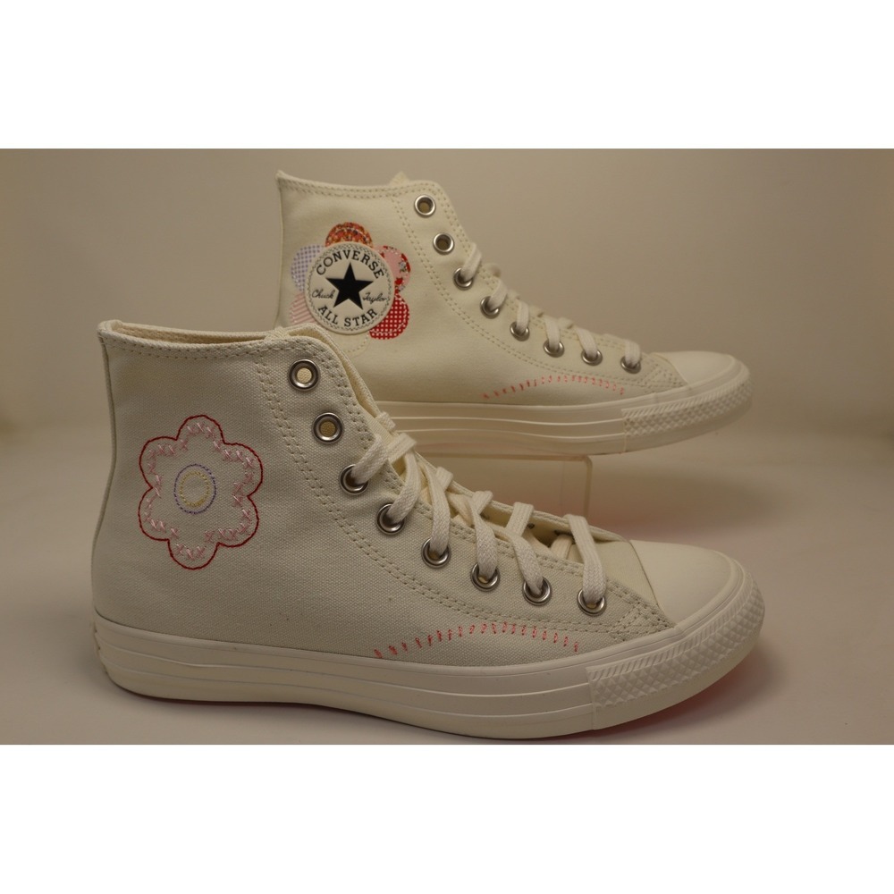 Converse Chuck Taylor All Star High Womens 9 Cream Floral Patchwork A05195C NWOB